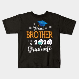 Proud Brother Of A 2020 Graduate Senior With Face Mask Toilet Paper Fighting Coronavirus 2020 Kids T-Shirt